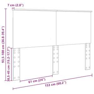 Čelo postele Černý Dub 100 cm Dřevěný materiál - obrázek 11