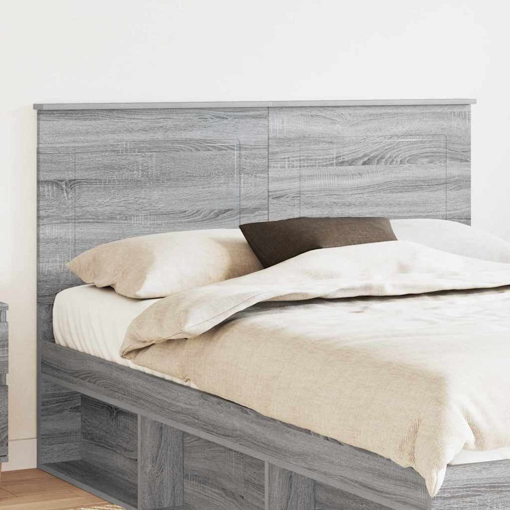 Tăblii de pat - Tăblie cap cu headboard Gri Sonoma 150 cm Lemn compozit