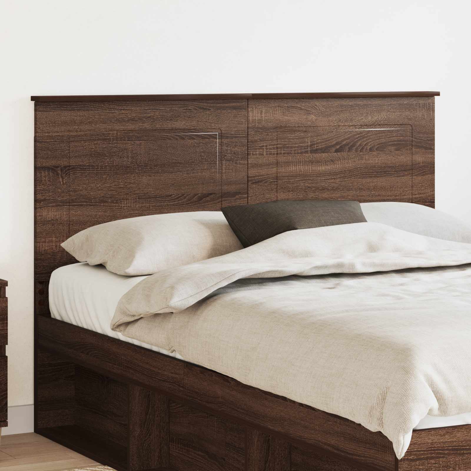 vidaXL Tăblie cap cu headboard Stejar închis 140 cm Lemn compozit