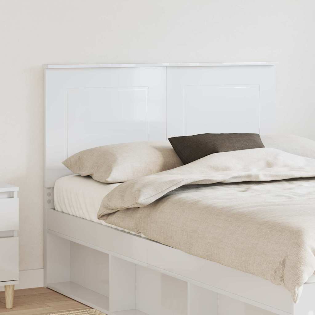 vidaXL Tăblie cap cu headboard Alb lucios 135 cm Lemn compozit