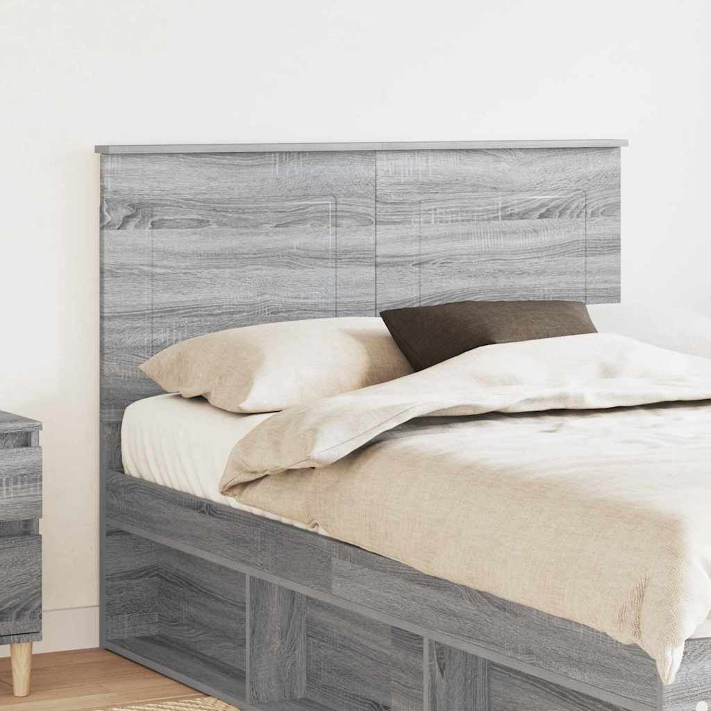 Tăblii de pat - Tăblie cap cu headboard Gri Sonoma 120 cm Lemn compozit