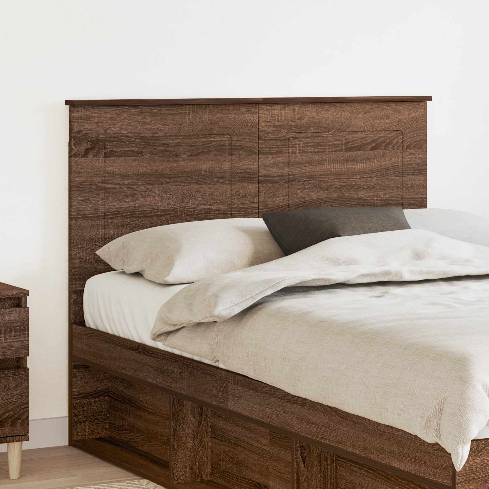 vidaXL Tăblie cap cu headboard Stejar închis 120 cm Lemn compozit