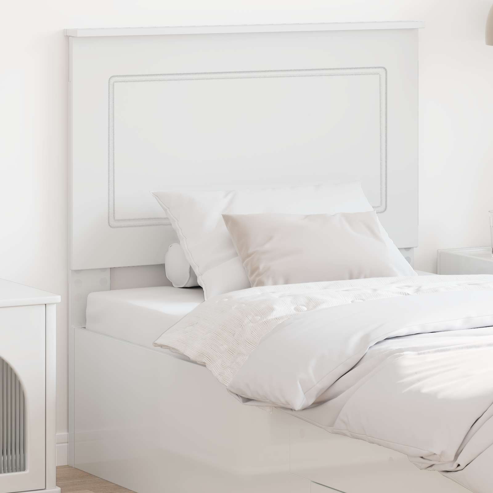 vidaXL Tăblie cap Alb 100 cm Lemn prelucrat