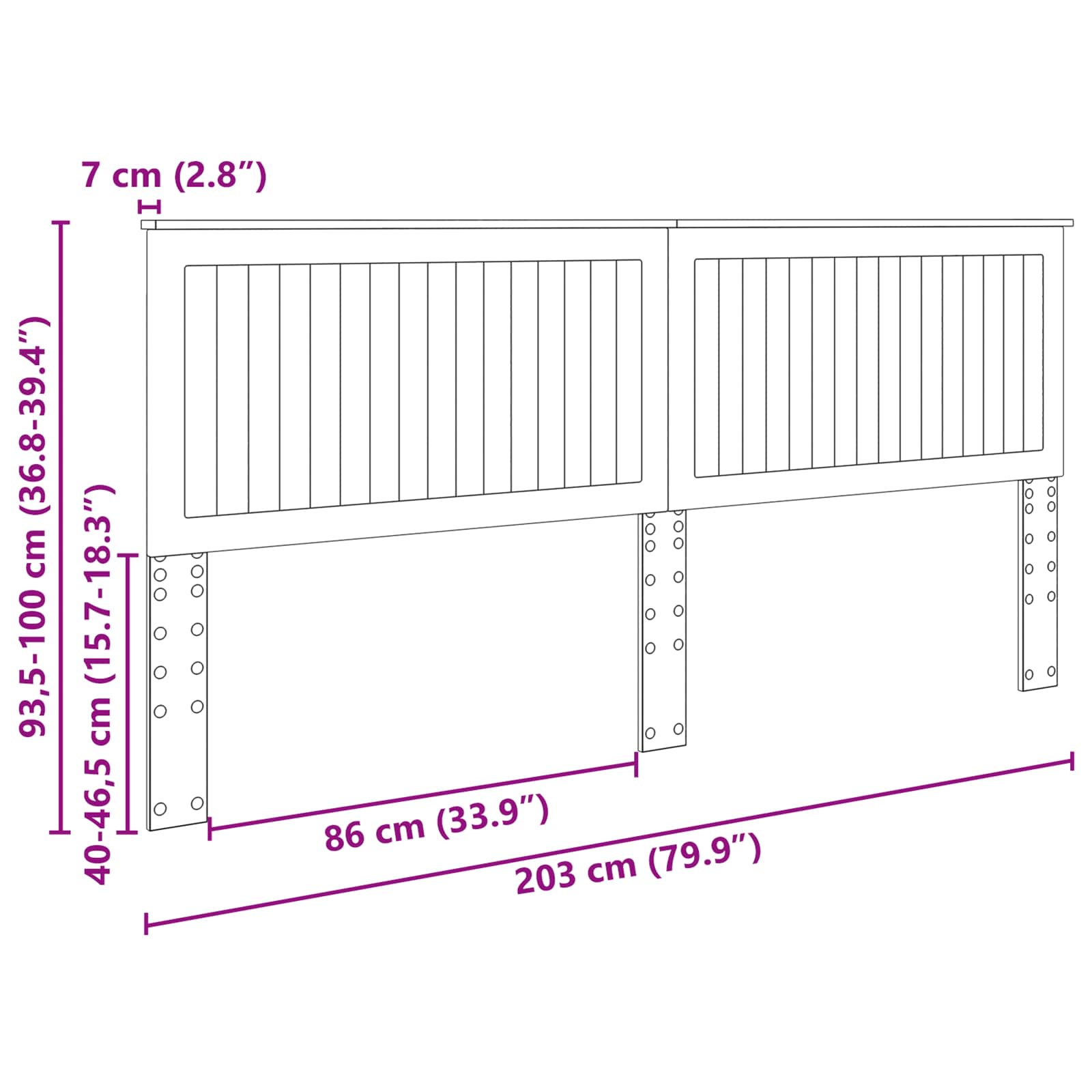 Galvgalis Spīdīga Balta 200 cm Inženierijas koks