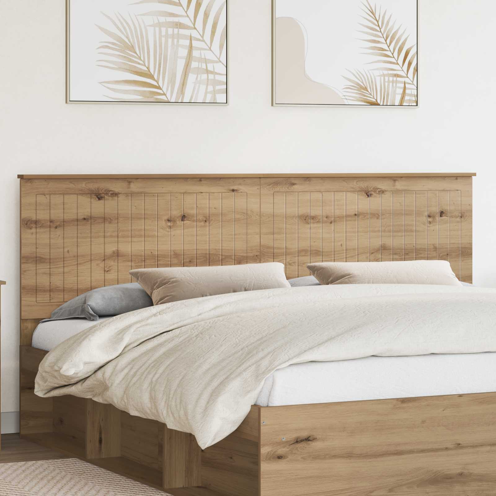 vidaXL Tăblie cap cu headboard Stejar Artizanal 200 cm Lemn compozit