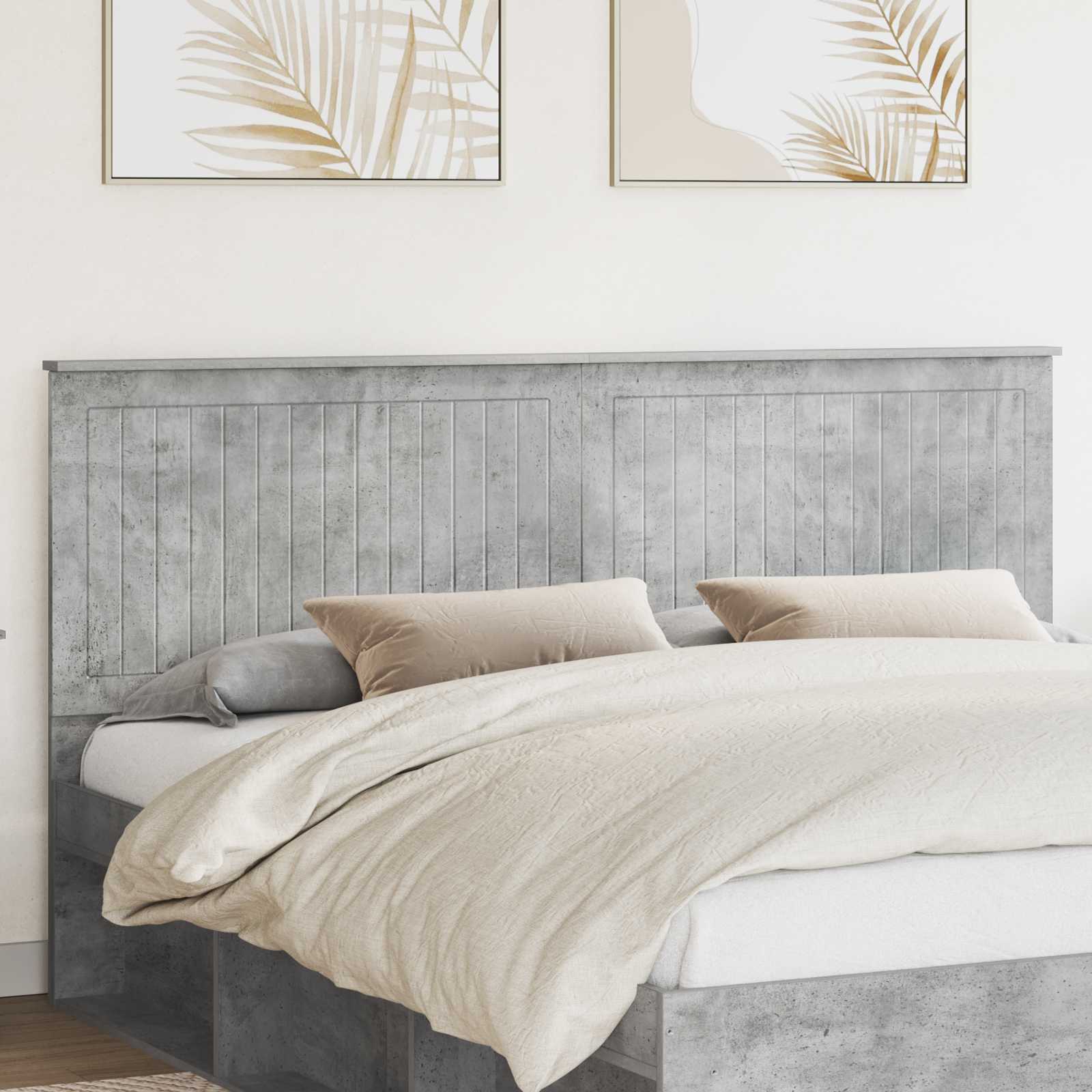vidaXL Tăblie cap cu headboard Gri din beton 180 cm Lemn compozit