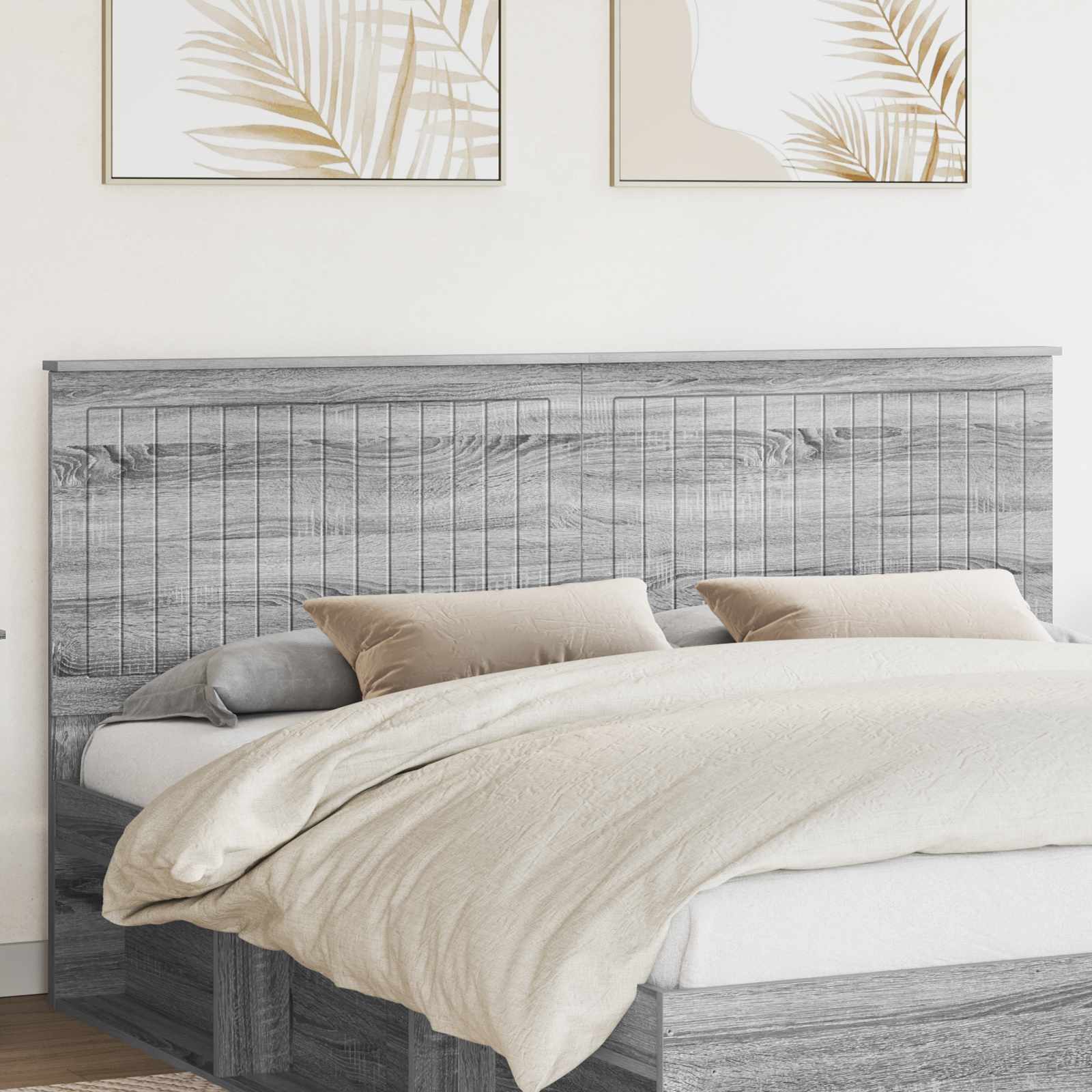 vidaXL Tăblie cap cu headboard Gri Sonoma 180 cm Lemn compozit