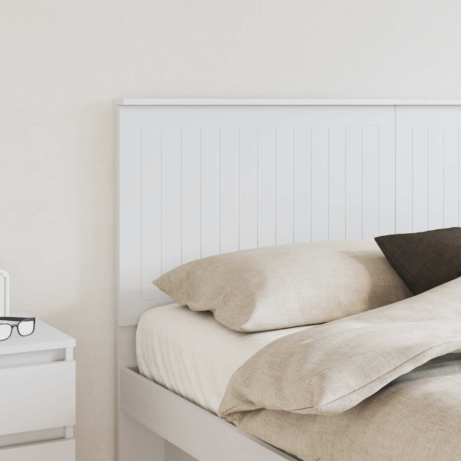 Galvgalis ar galvas klāju Balts 160 cm Inženierijas koks