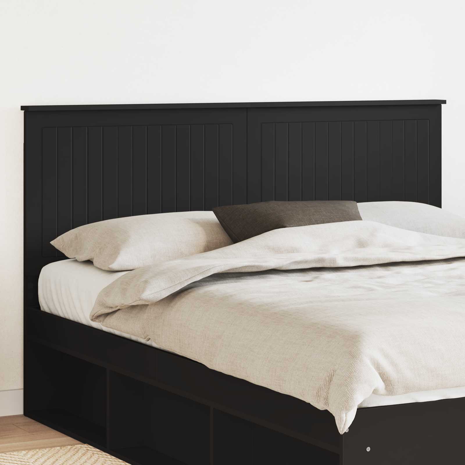 vidaXL Tăblie cap cu headboard Stejar Negru 160 cm Lemn compozit