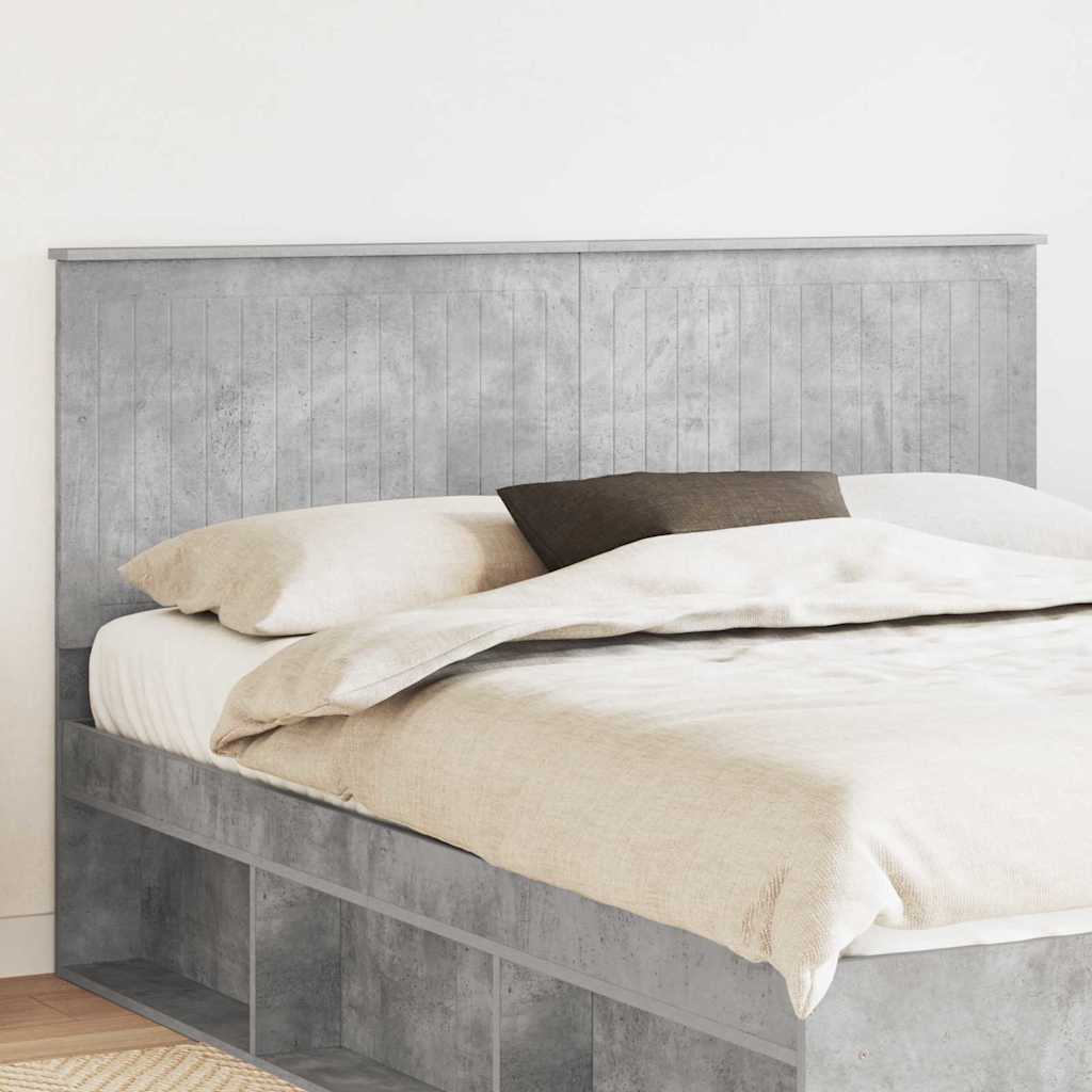 Tăblii de pat - Tăblie cap cu headboard Gri din beton 160 cm Lemn compozit