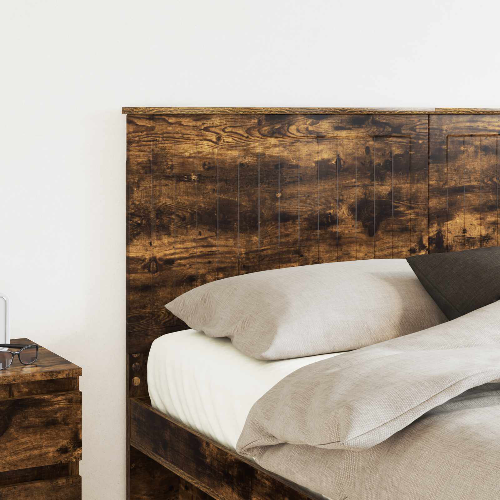 Headboard with headboard smoke oak 160 cm engineered wood