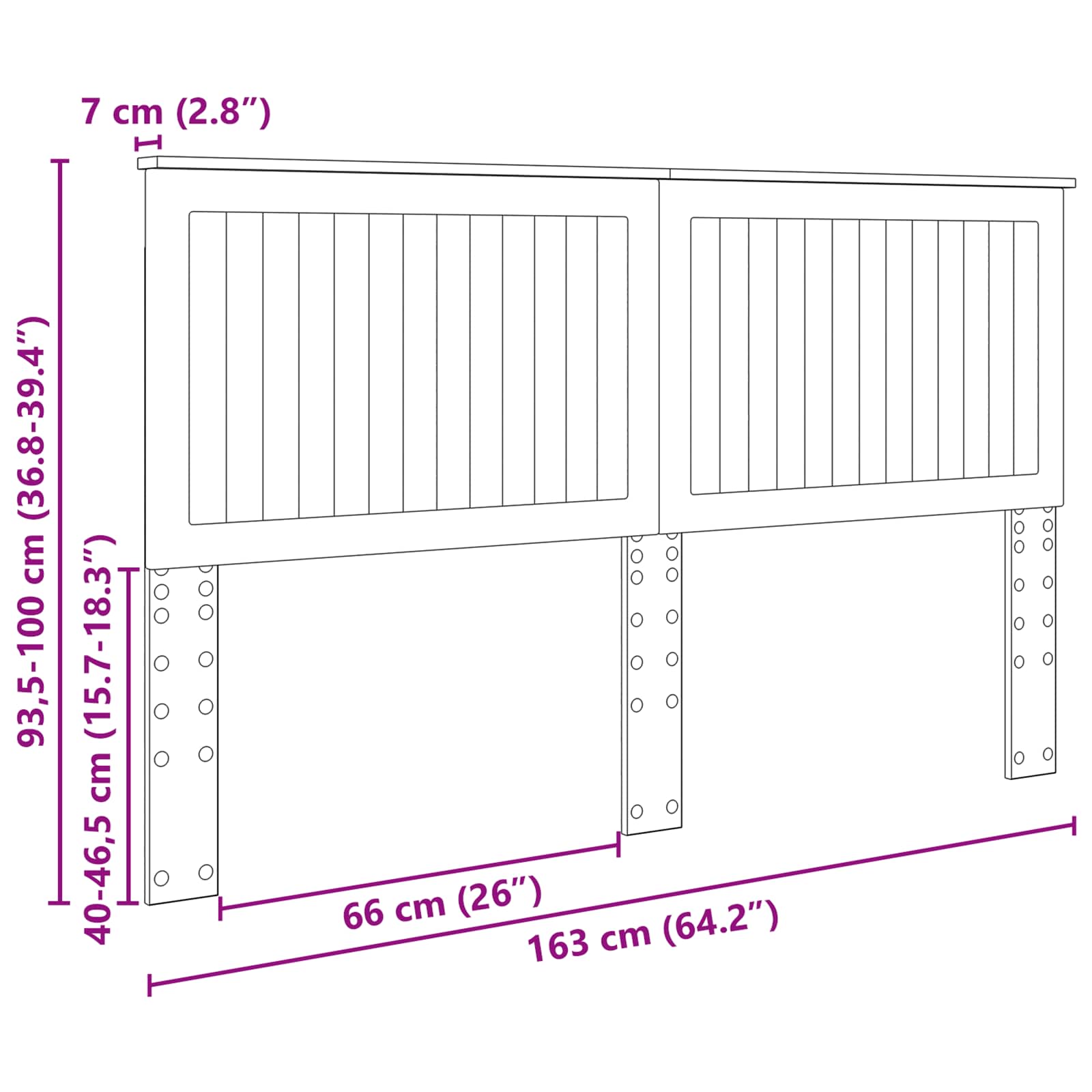 Headboard with headboard smoke oak 160 cm engineered wood