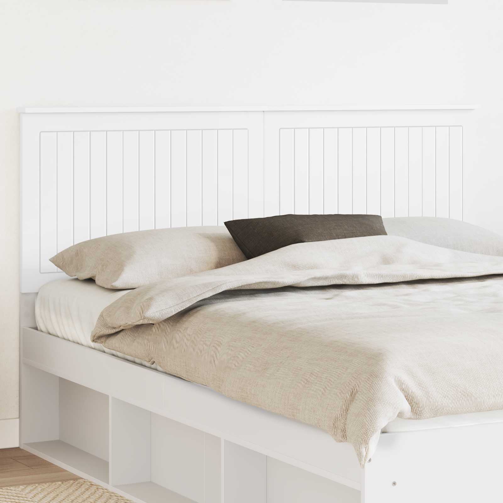 vidaXL Tăblie cap cu headboard Alb 150 cm Lemn compozit