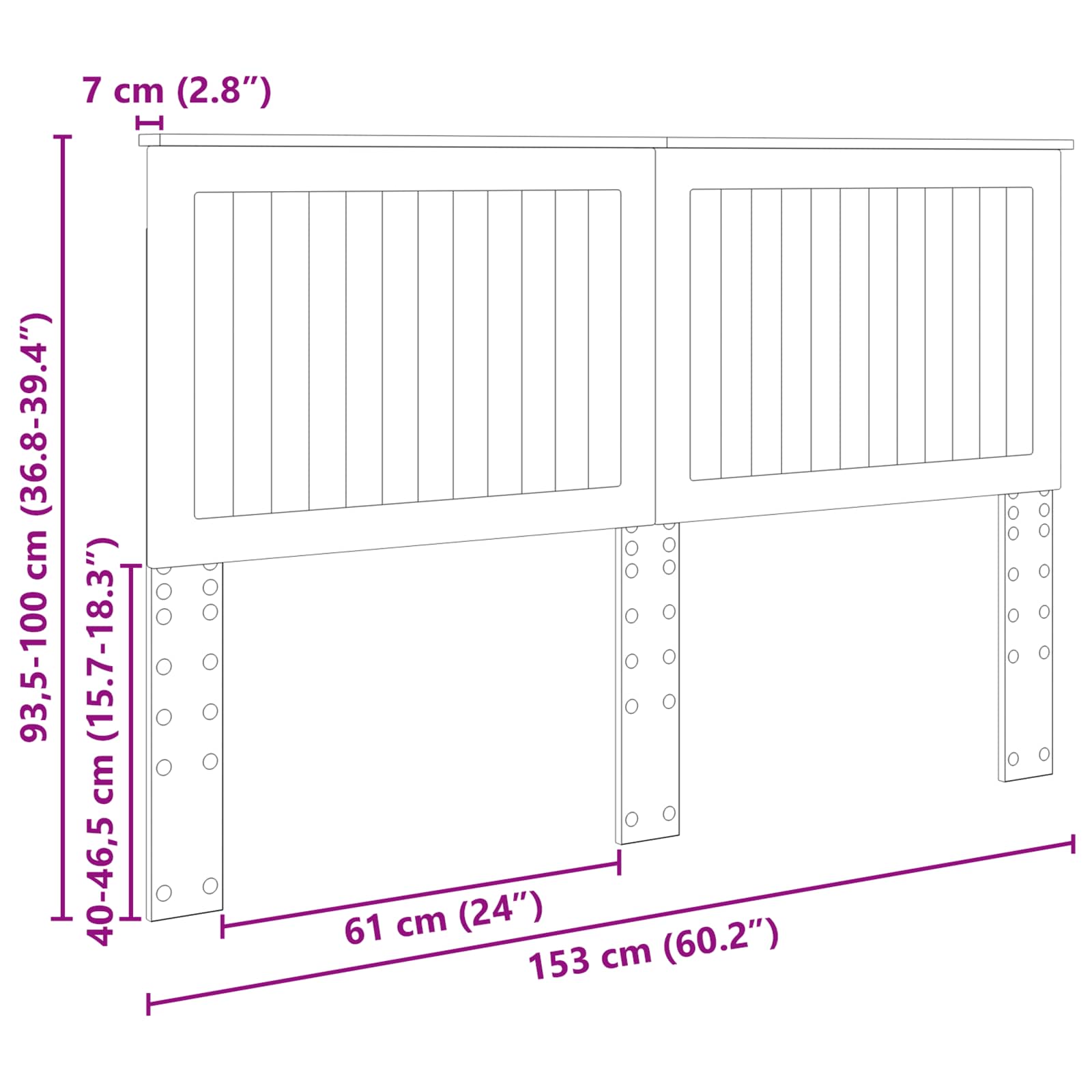 Galvgalis ar galvas klāju Balts 150 cm Inženierijas koks