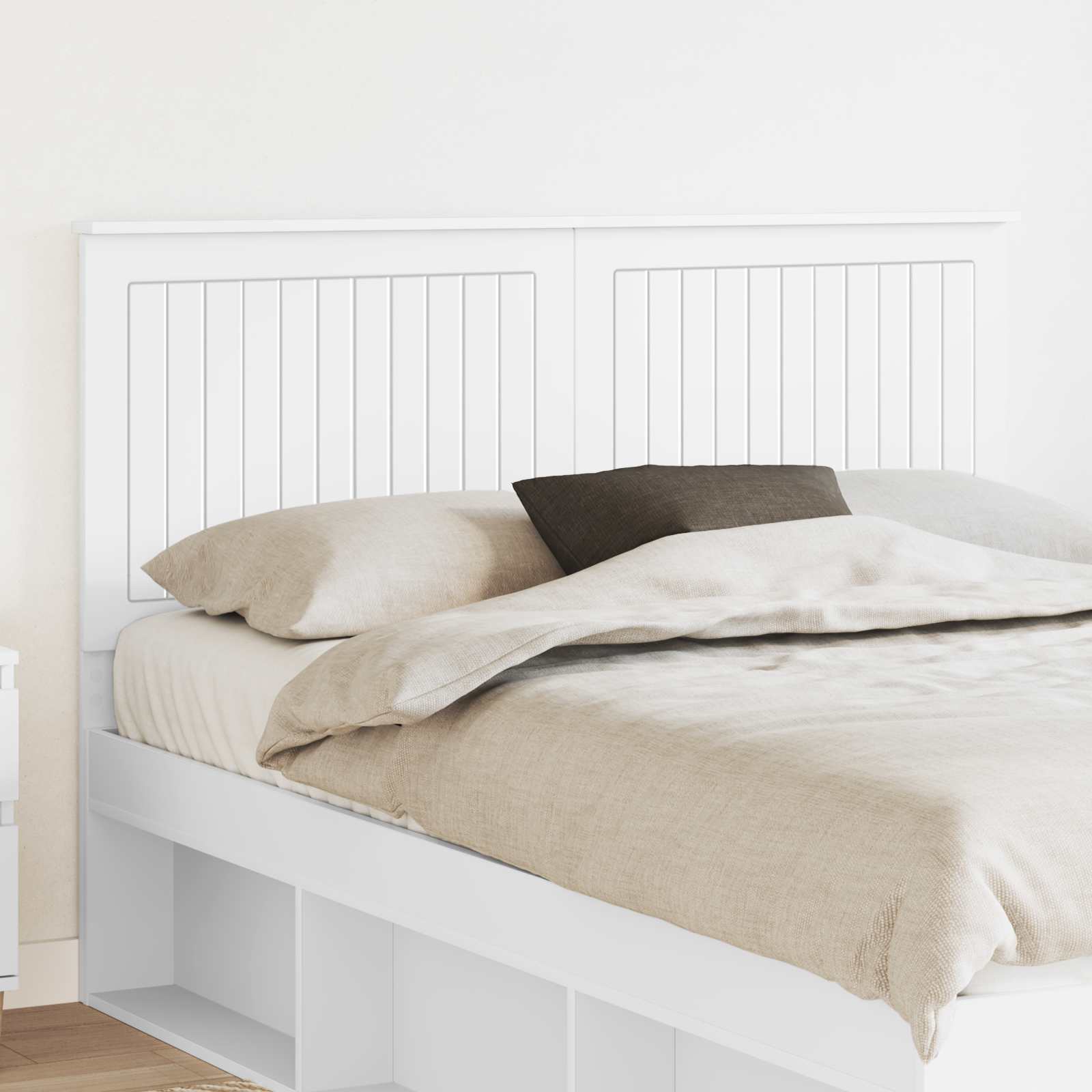 vidaXL Tăblie cap cu headboard Alb 140 cm Lemn compozit