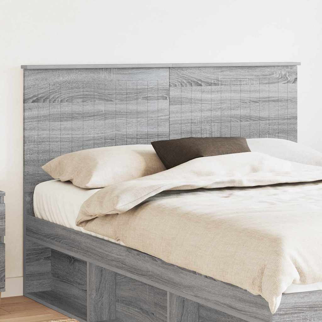 Paturi si accesorii - Tăblie cap cu headboard Gri Sonoma 140 cm Lemn compozit