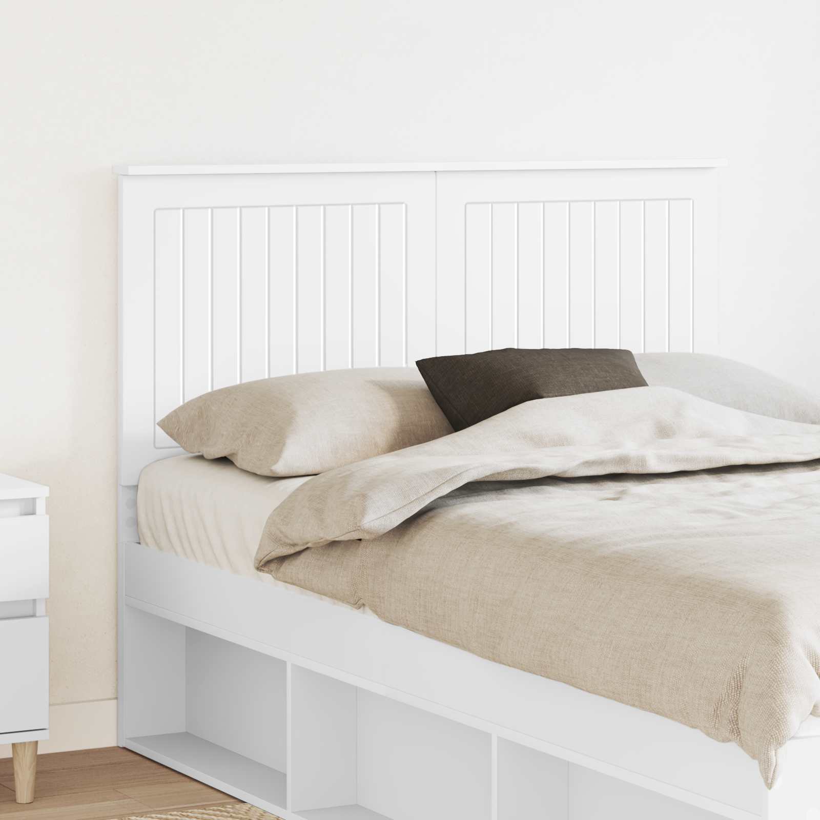 vidaXL Tăblie cap cu headboard Alb 135 cm Lemn compozit