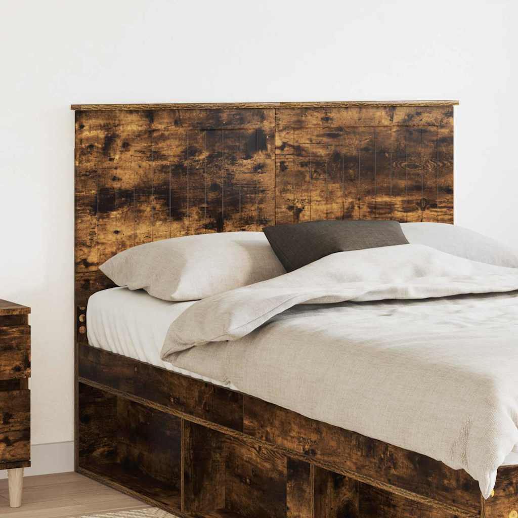 Paturi si accesorii - Tăblie cap cu headboard Stejar fumuriu 135 cm Lemn compozit