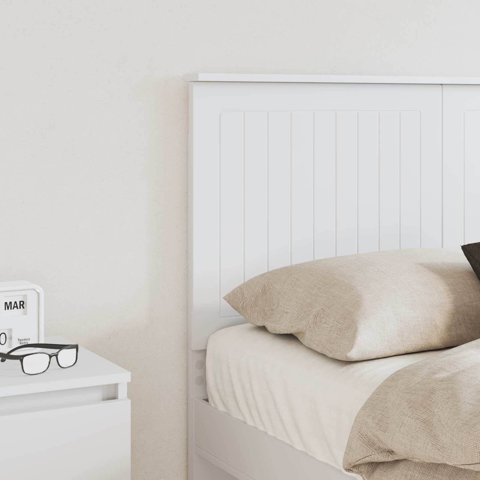 Thumbnail - vidaXL Kopfteil mit Kopfteil Weiß 120 cm Holzwerkstoff