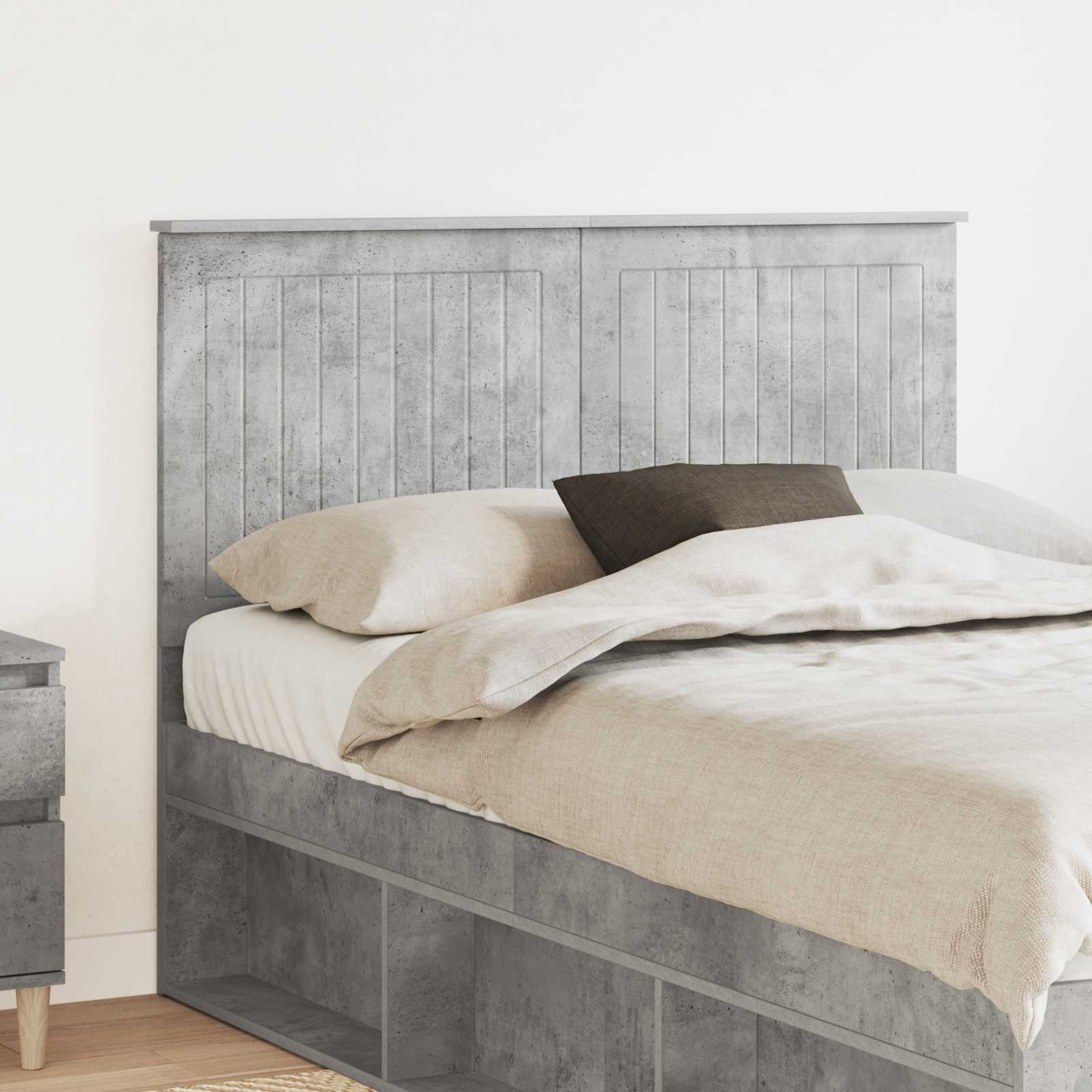 vidaXL Tăblie cap cu headboard Gri din beton 120 cm Lemn compozit
