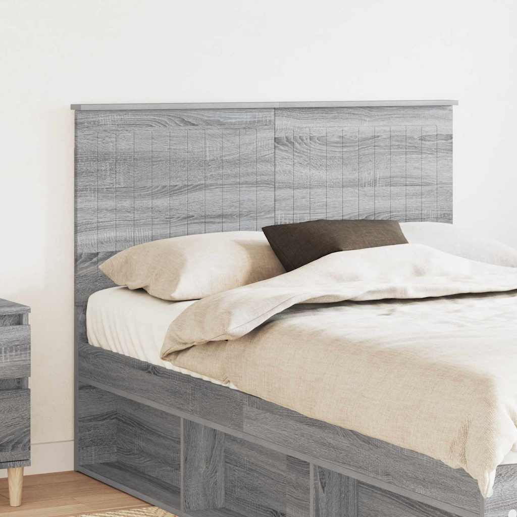 Tăblii de pat - Tăblie cap cu headboard Gri Sonoma 120 cm Lemn compozit