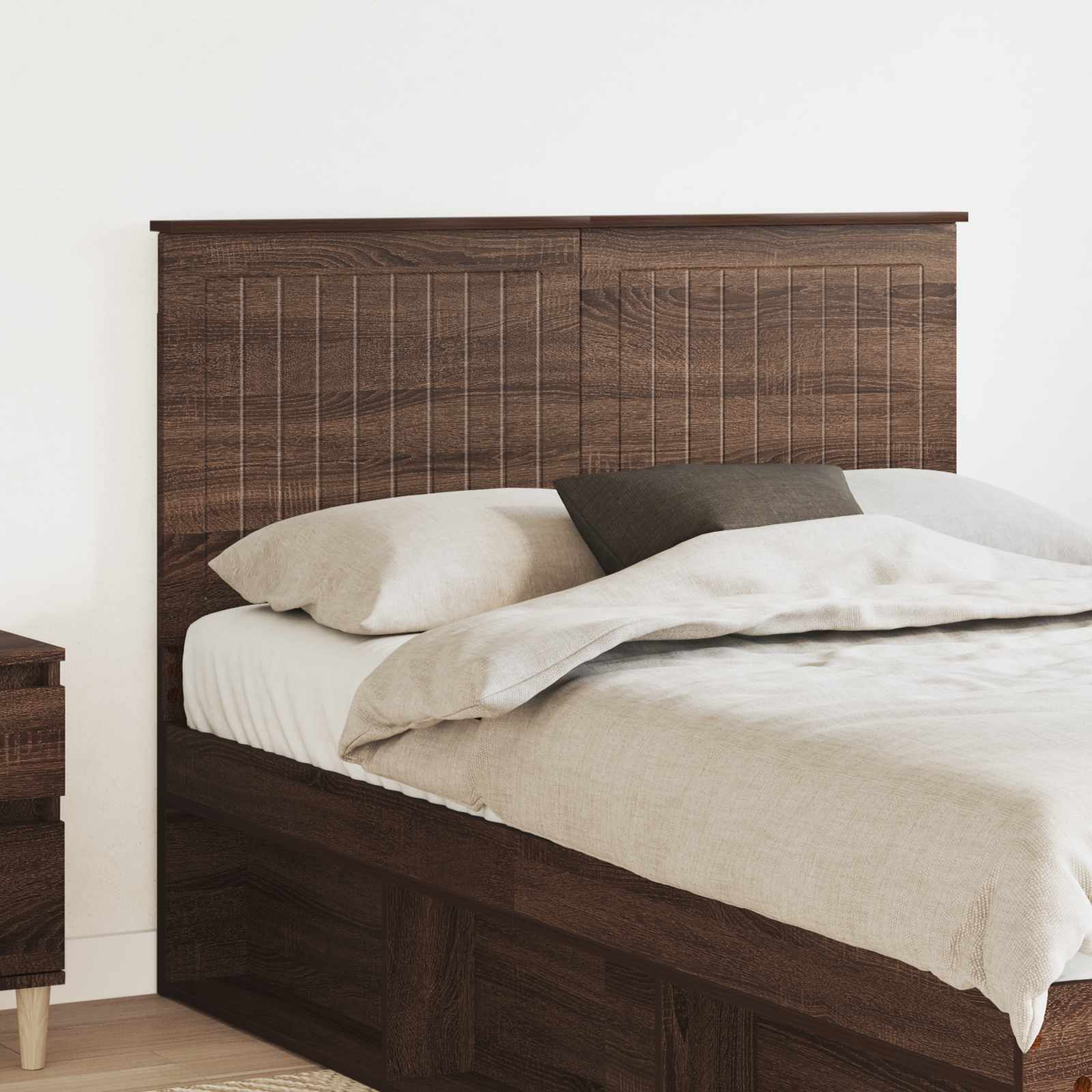 vidaXL Tăblie cap cu headboard Stejar închis 120 cm Lemn compozit