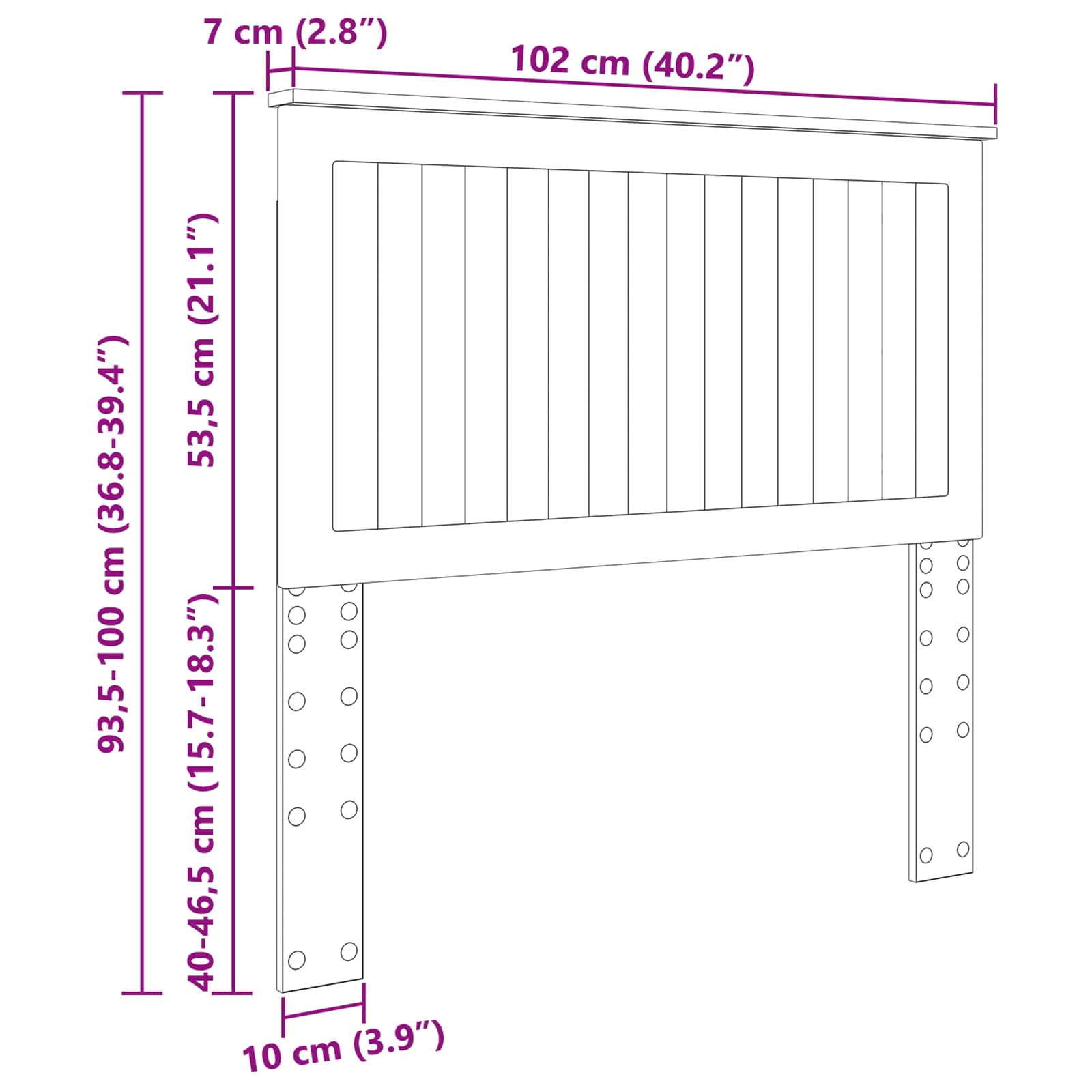 Headboard with headboard smoky oak 100 cm engineered wood