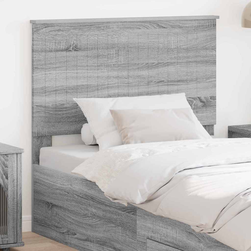 Tăblii de pat - Tăblie cap cu headboard Gri Sonoma 100 cm Lemn compozit