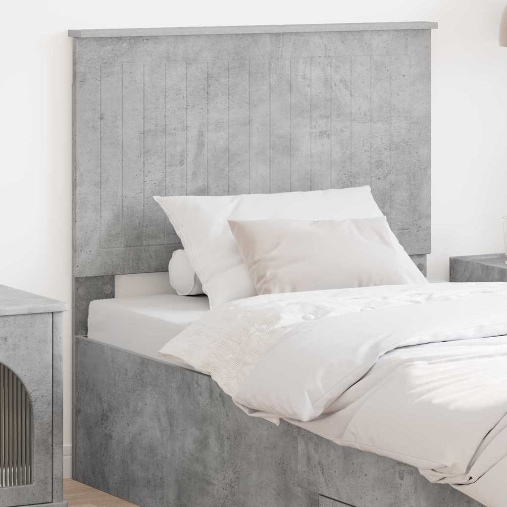 Tăblii de pat - Tăblie cap cu headboard Gri din beton 90 cm Lemn compozit