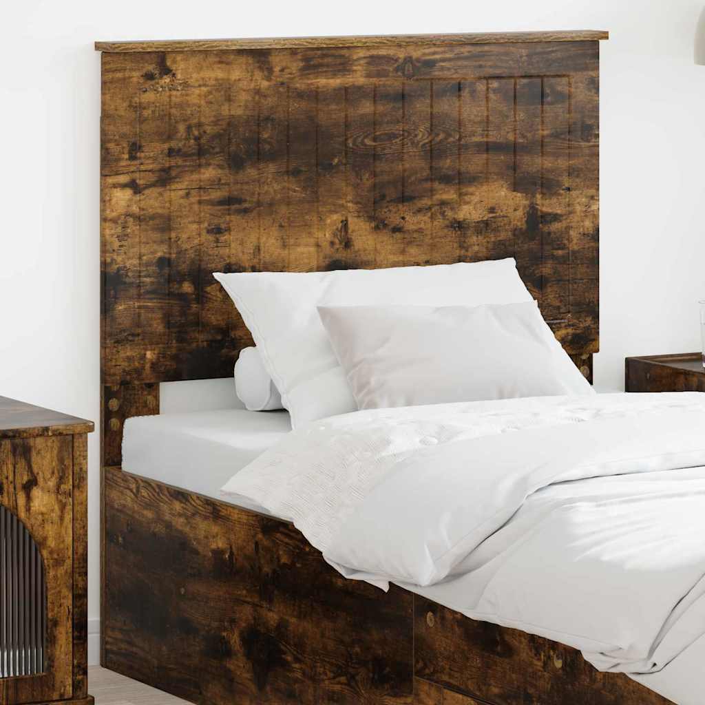 Tăblii de pat - Tăblie cap cu headboard Stejar fumuriu 90 cm Lemn compozit