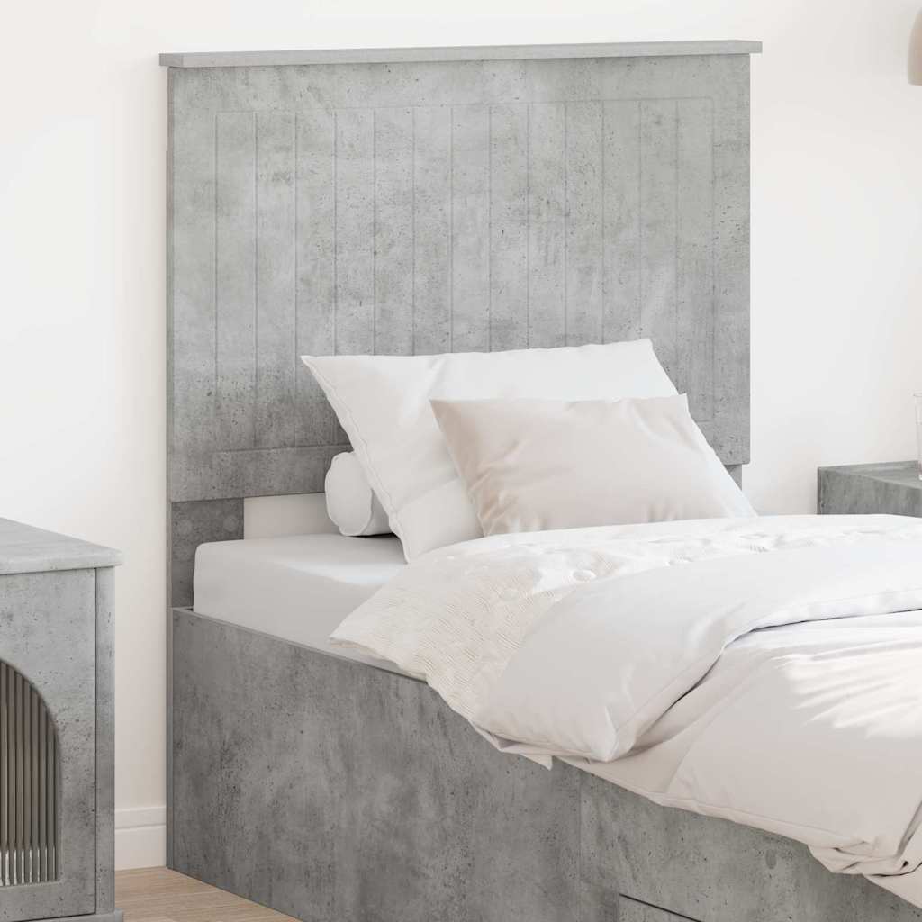 Tăblii de pat - Tăblie cap cu headboard Gri din beton 80 cm Lemn compozit