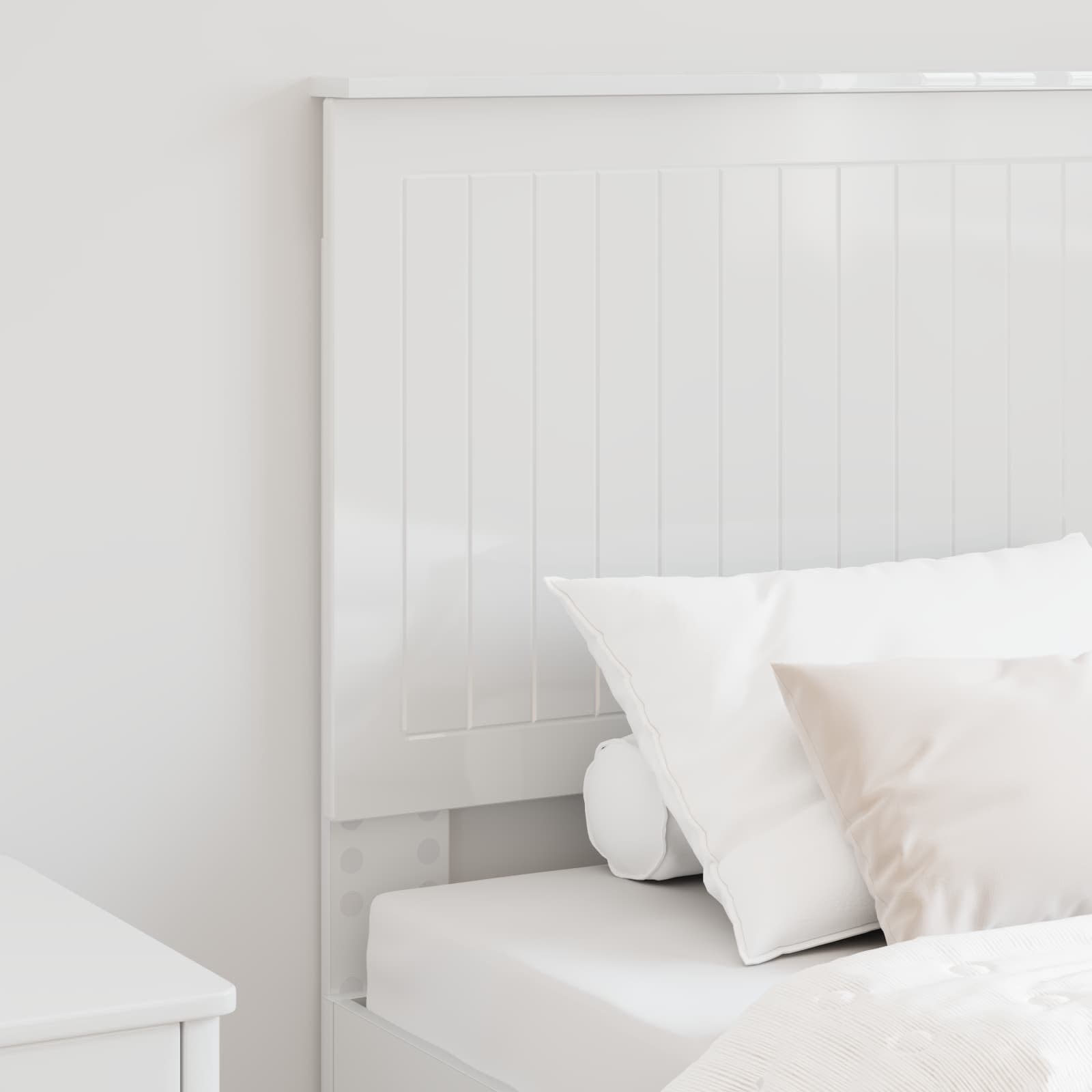 Headboard with headboard glossy white 80 cm engineered wood