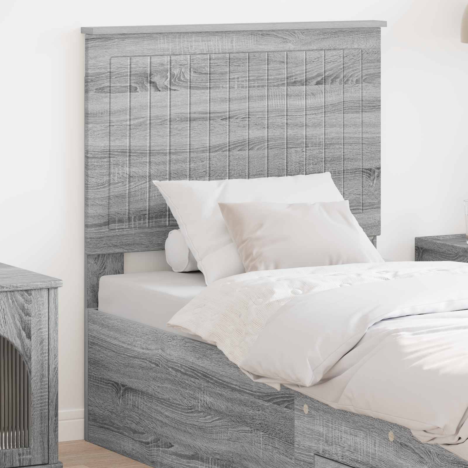 vidaXL Tăblie cap cu headboard Gri Sonoma 80 cm Lemn compozit