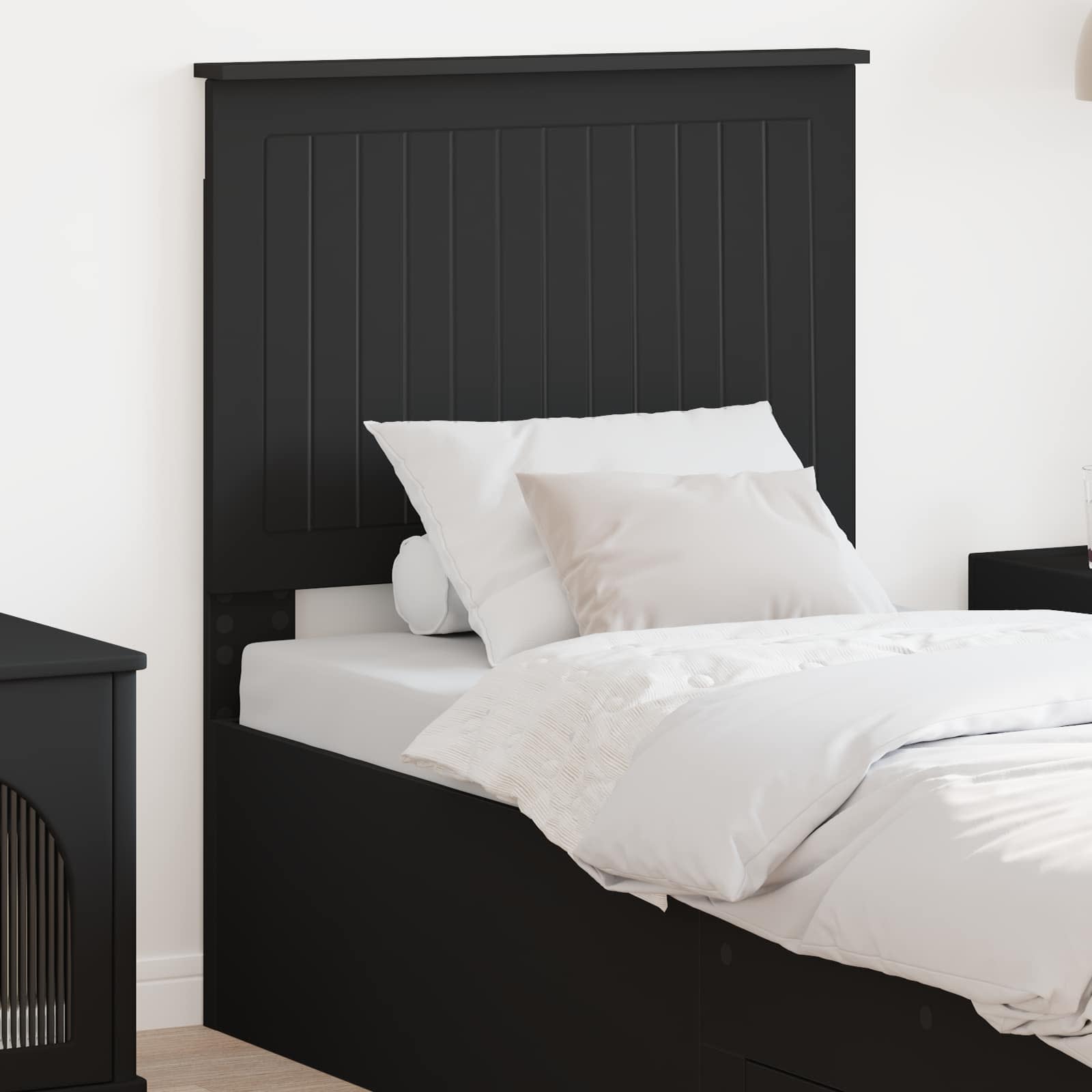 vidaXL Tăblie cap cu headboard Stejar Negru 75 cm Lemn compozit
