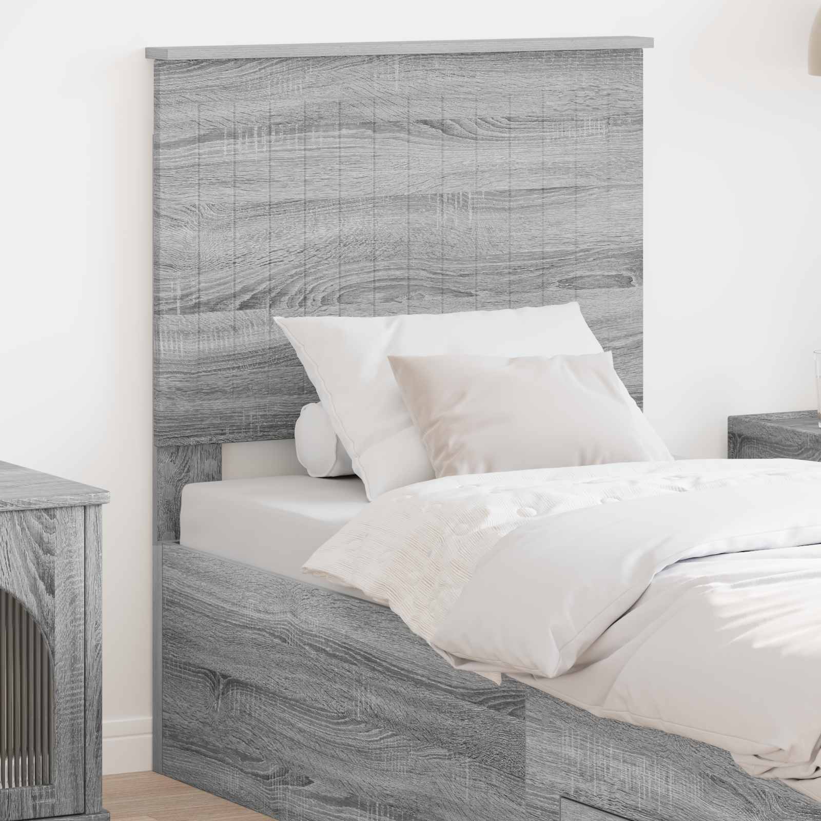 vidaXL Tăblie cap cu headboard Gri Sonoma 75 cm Lemn compozit