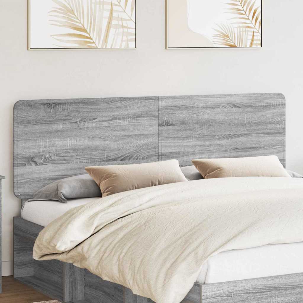 Tăblii de pat - Tăblie cap cu headboard Gri Sonoma 200 cm Lemn compozit