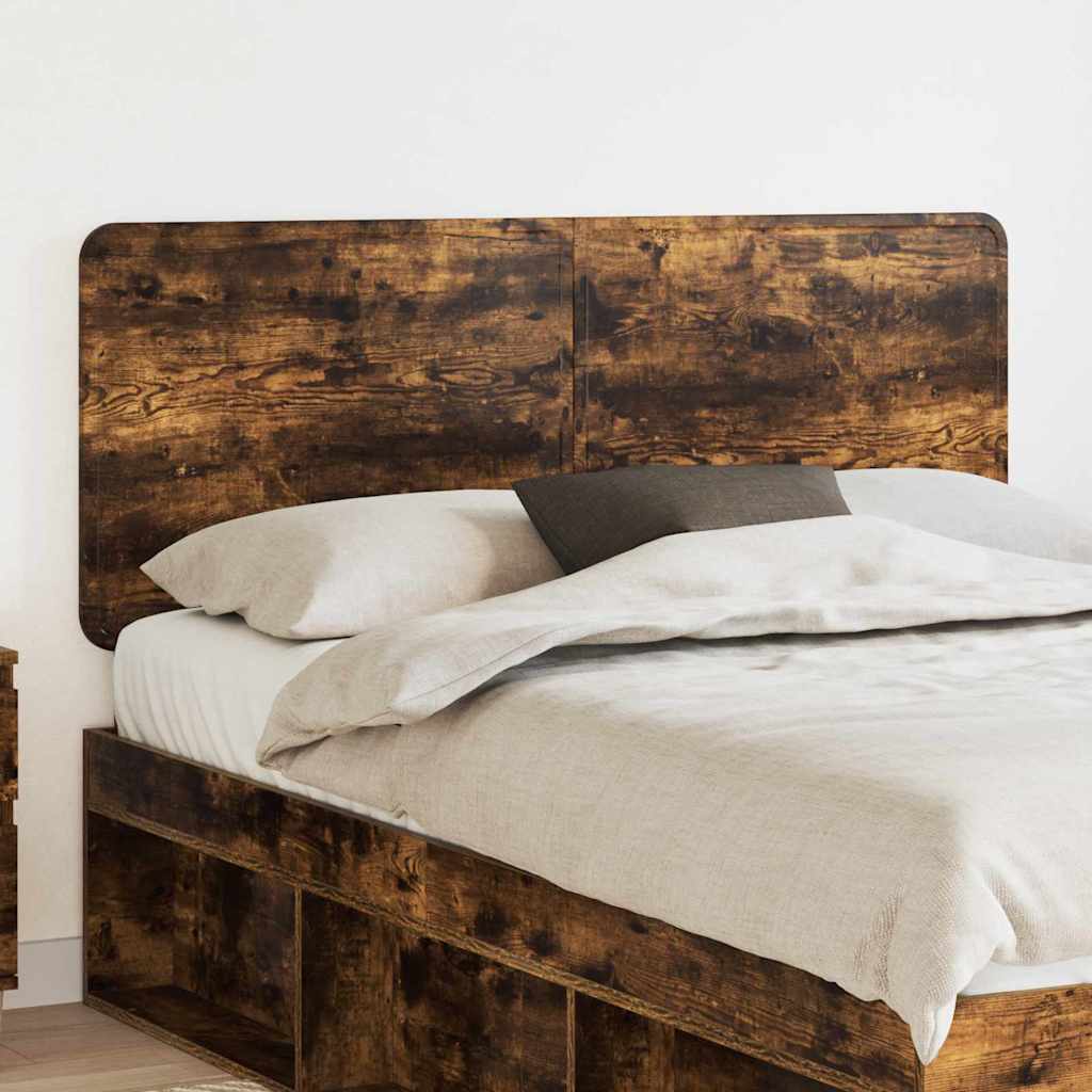 Paturi si accesorii - Tăblie cap cu headboard Stejar fumuriu 140 cm Lemn compozit