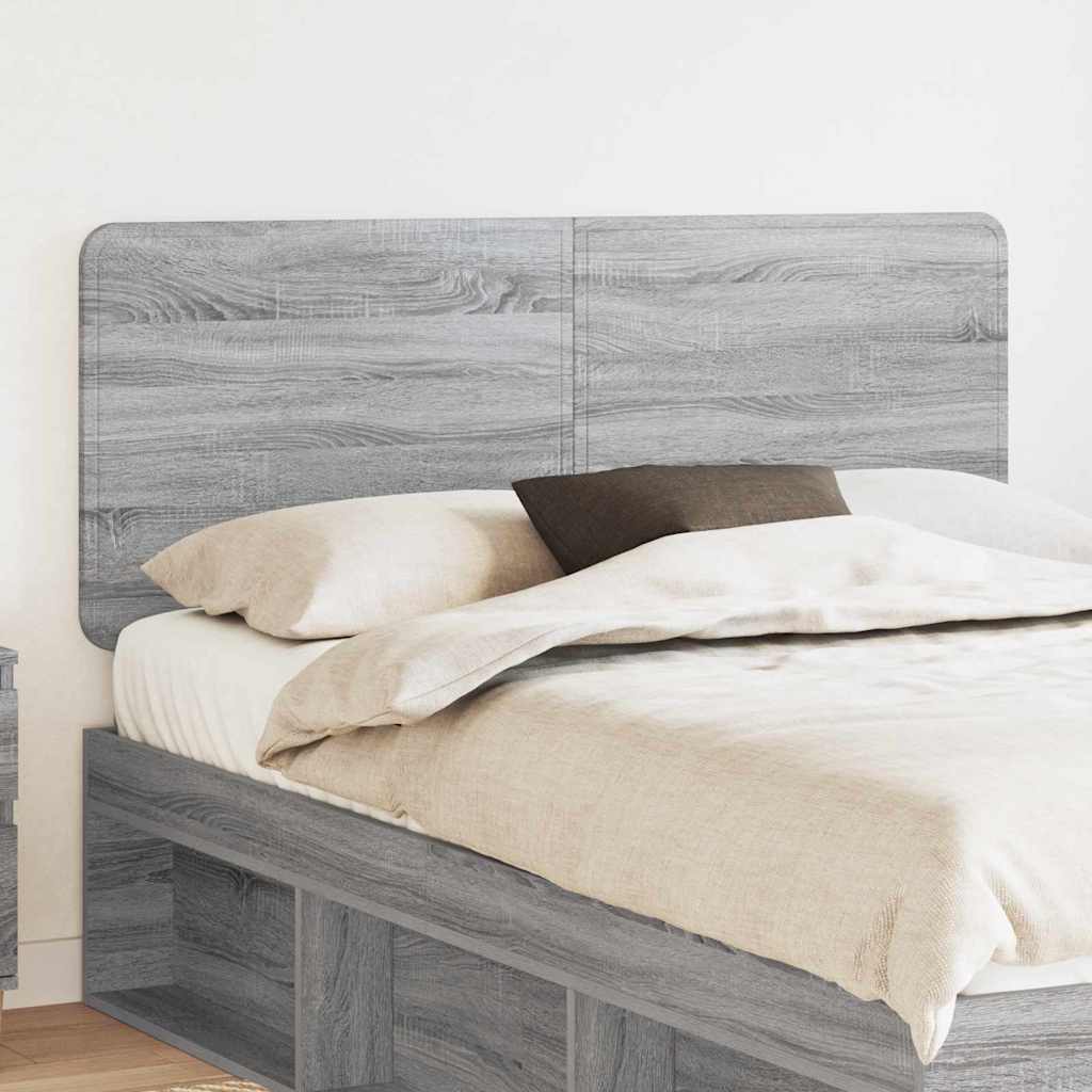 Paturi si accesorii - Tăblie cap cu headboard Gri Sonoma 140 cm Lemn compozit