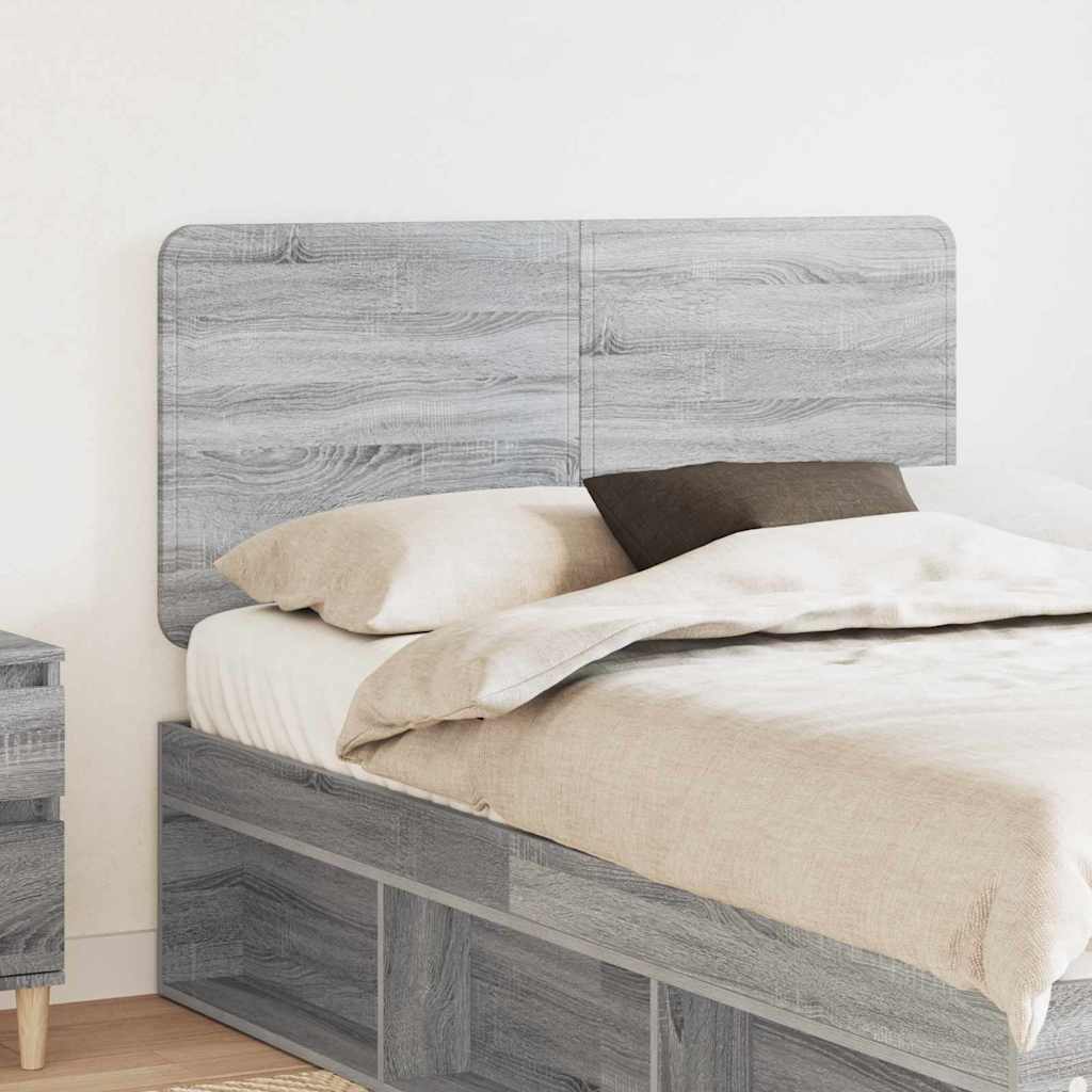 Paturi si accesorii - Tăblie cap cu headboard Gri Sonoma 135 cm Lemn compozit