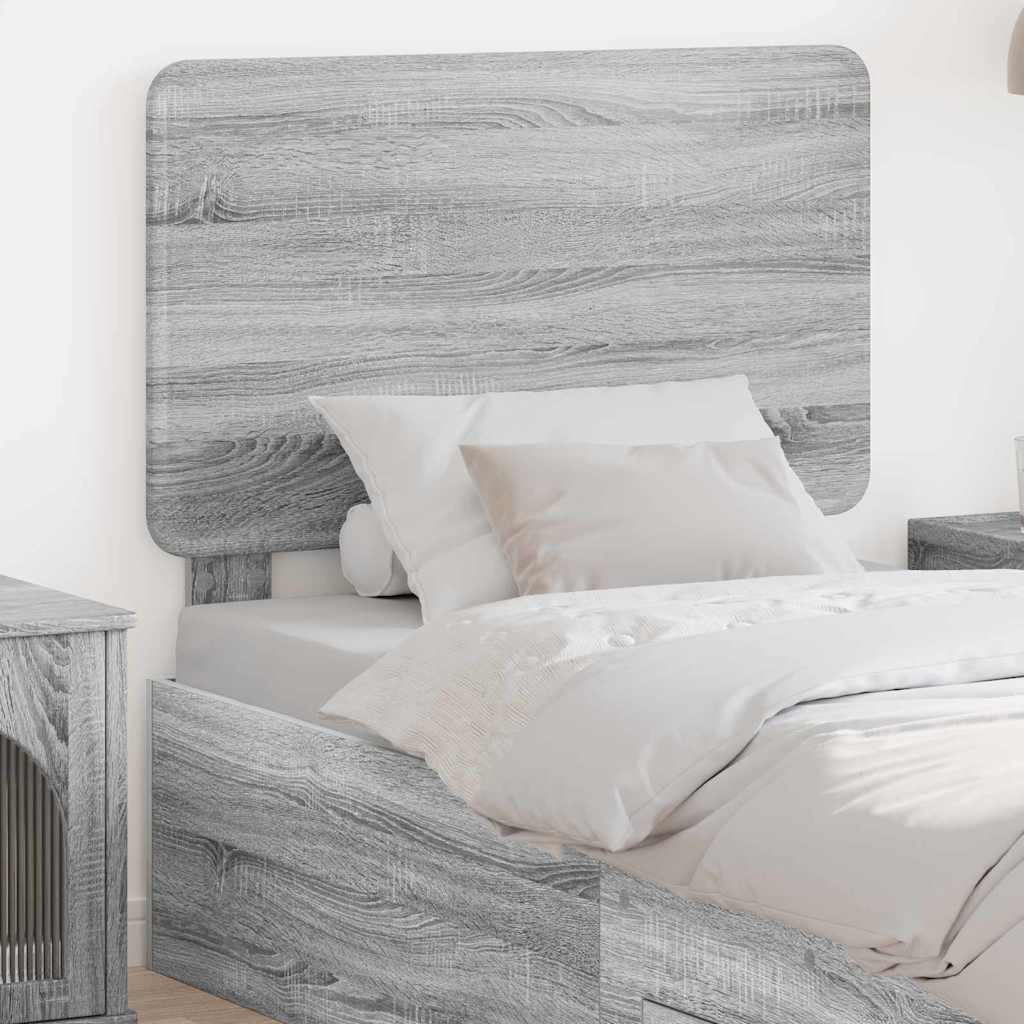 Paturi si accesorii - Tăblie cap cu headboard Gri Sonoma 100 cm Lemn compozit