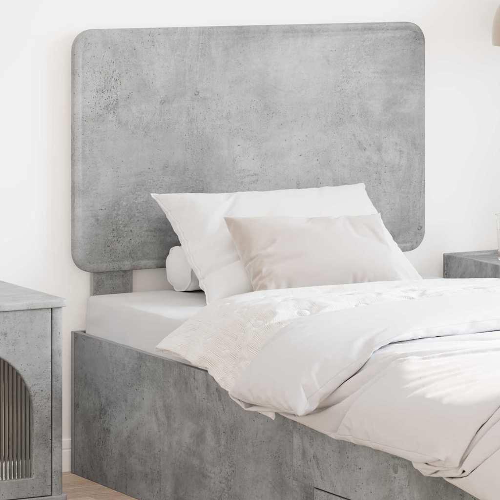 Paturi si accesorii - Tăblie cap cu headboard Gri din beton 75 cm Lemn compozit