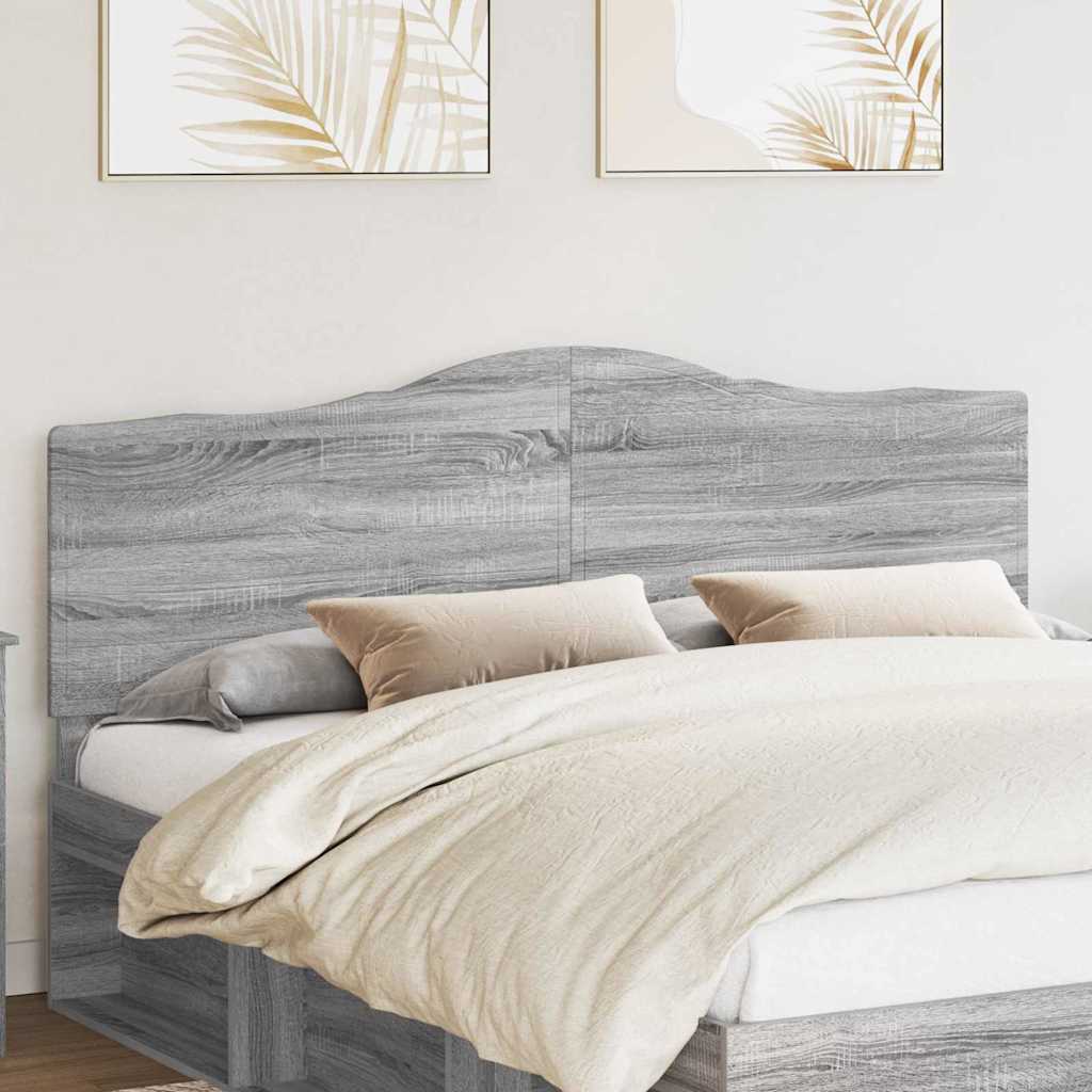 Paturi si accesorii - Tăblie cap cu headboard Gri Sonoma 200 cm Lemn compozit