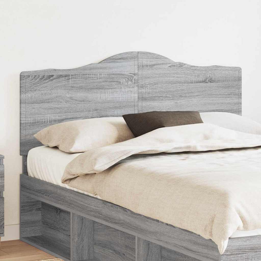Paturi si accesorii - Tăblie cap cu headboard Gri Sonoma 150 cm Lemn compozit