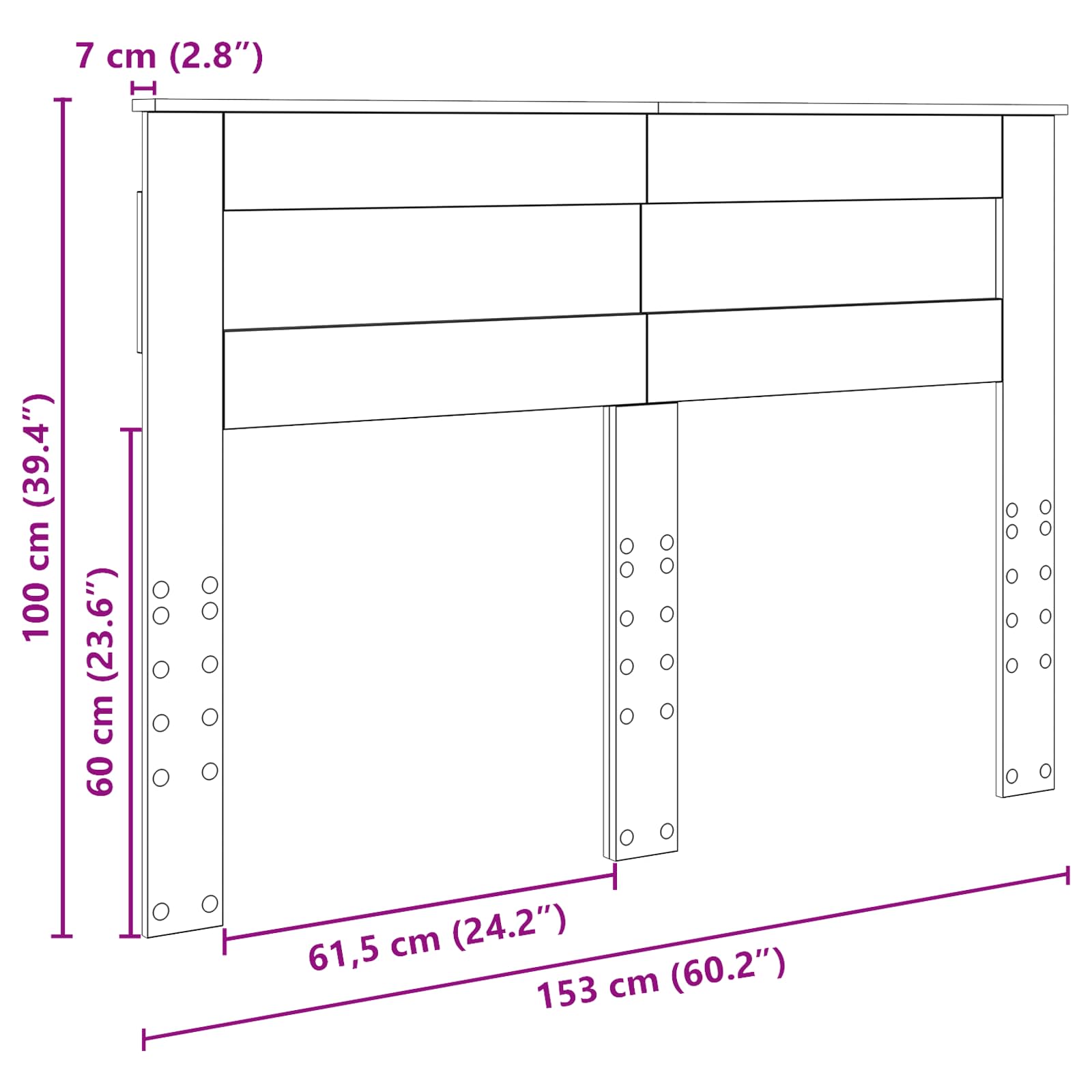 Galvgalis Melns ozolkoks 150 cm Inženierijas koks