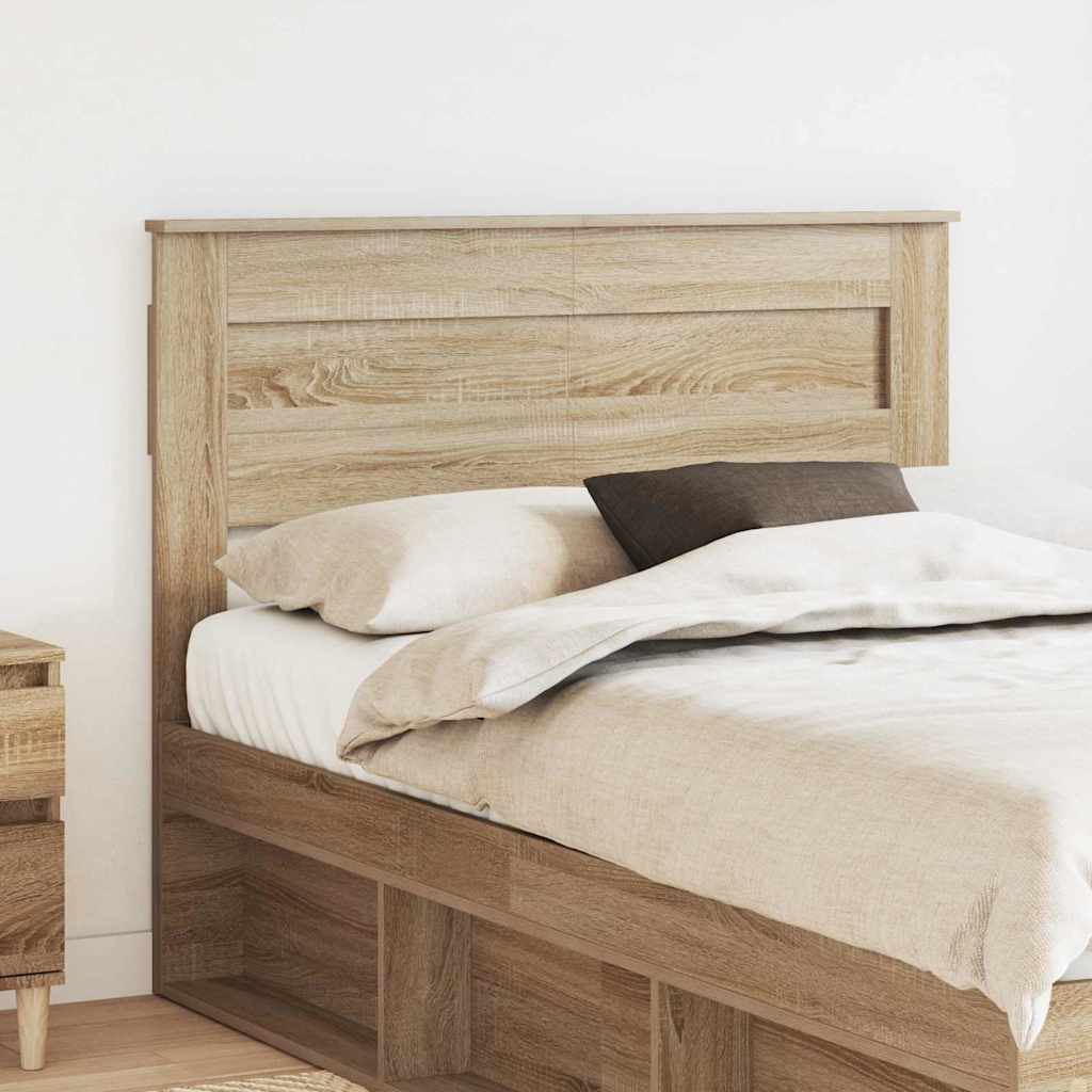 Paturi si accesorii - Tăblie cap cu headboard Stejar Sonoma 135 cm Lemn compozit