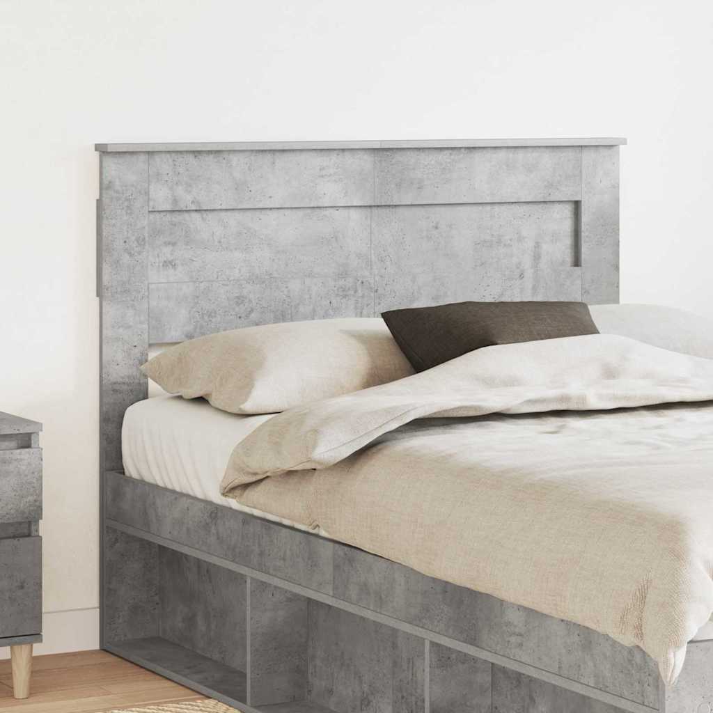 Paturi si accesorii - Tăblie cap cu headboard Gri din beton 135 cm Lemn compozit