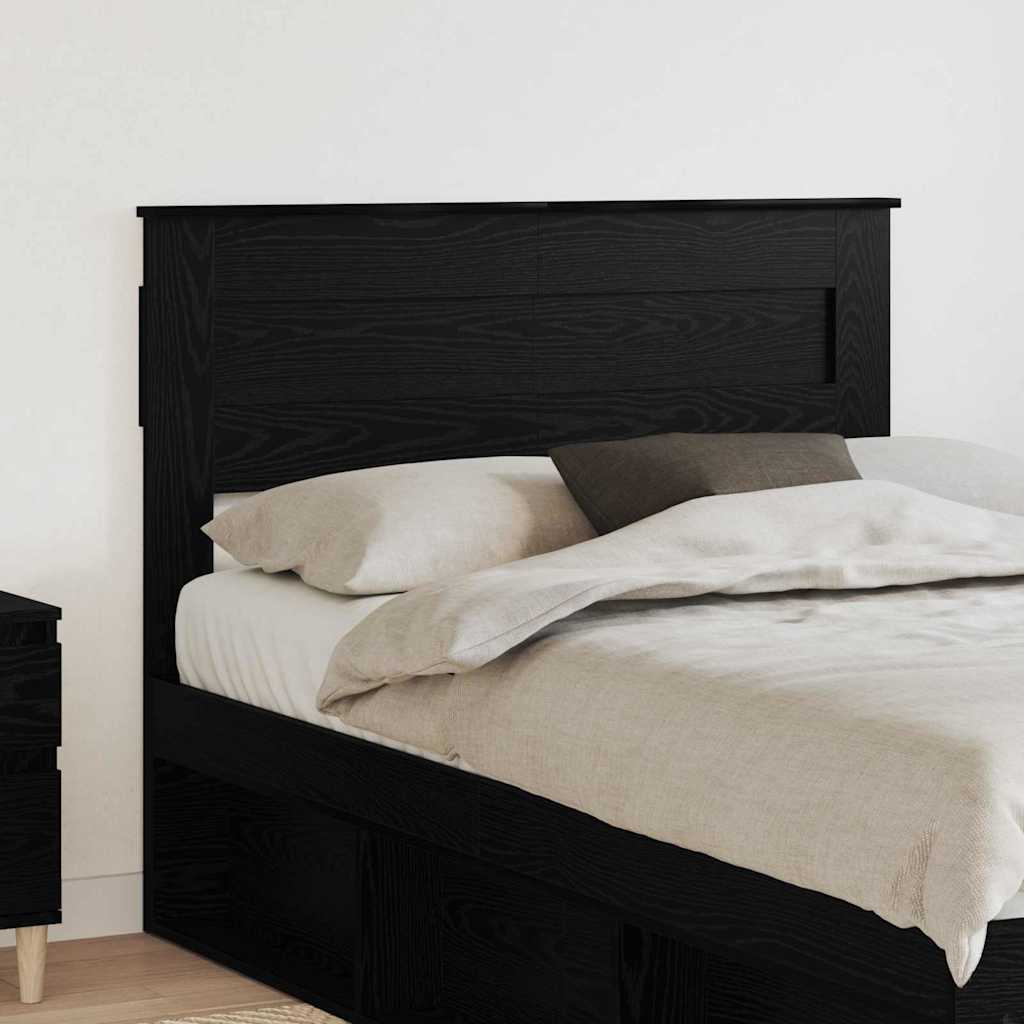 Paturi si accesorii - Tăblie cap cu headboard Stejar Negru 120 cm Lemn compozit