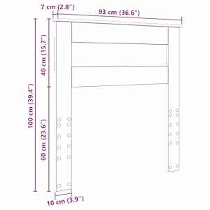 Čelo postele Staré dřevo 90 cm Kompozitní dřevo - obrázek 10