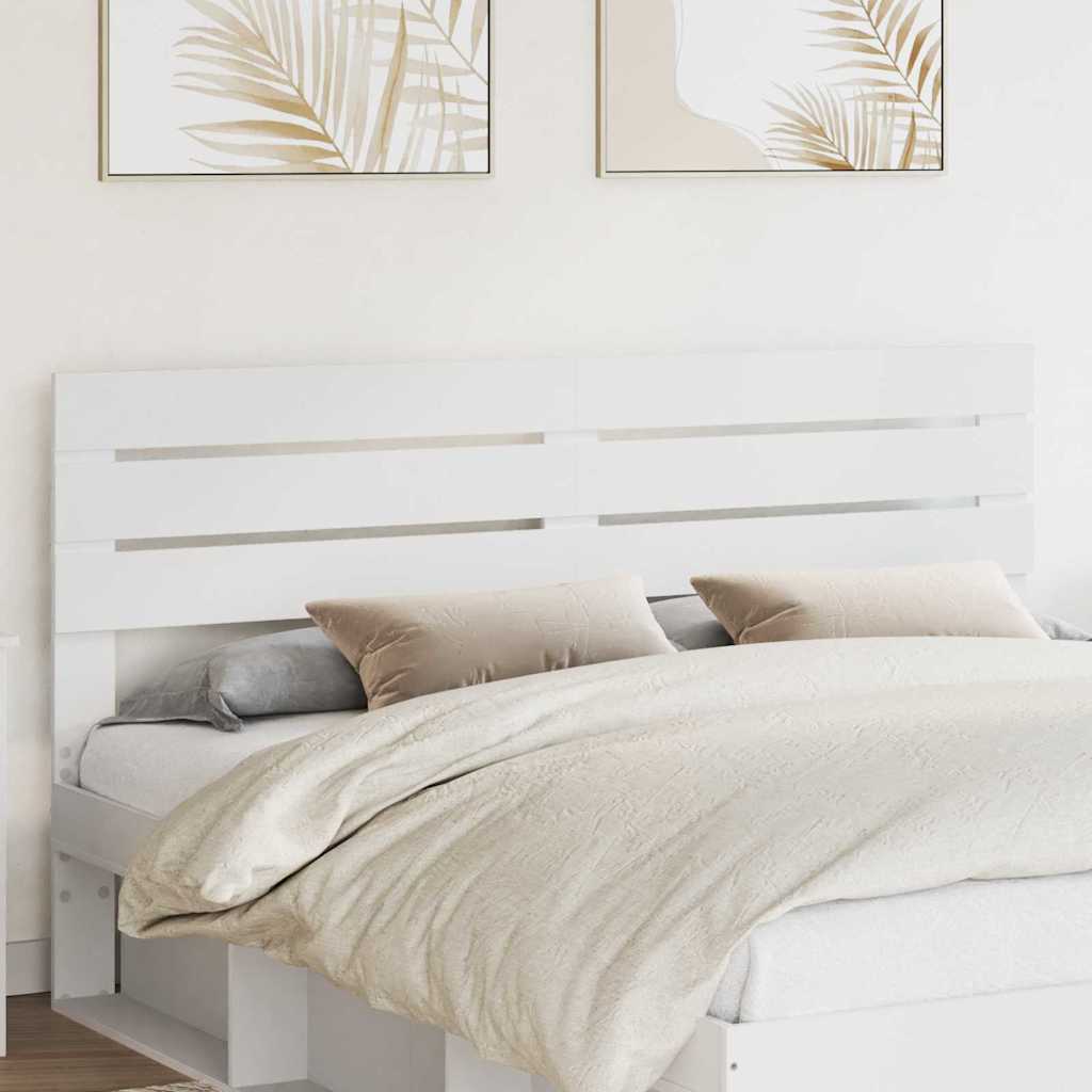 Paturi si accesorii - Tăblie cap cu headboard Alb 200 cm Lemn compozit