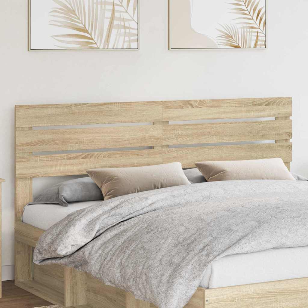 Paturi si accesorii - Tăblie cap cu headboard Stejar Sonoma 200 cm Lemn compozit